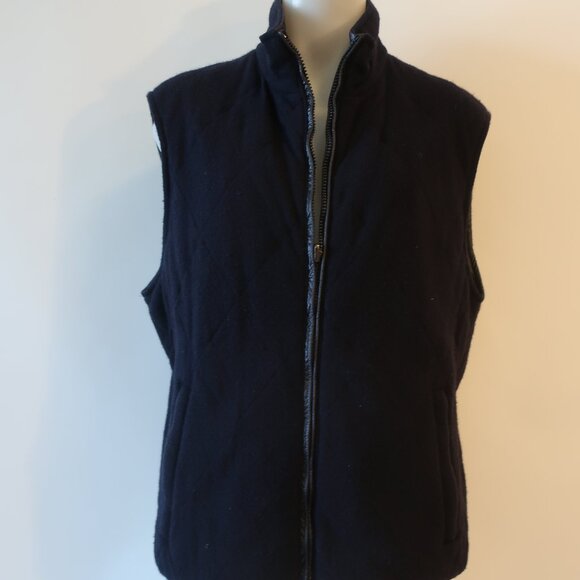 Mens ZeroSettanta Studio Navy Wool Blend Mixed Media Reversible Vest 54 US/44 CO - Picture 6 of 16